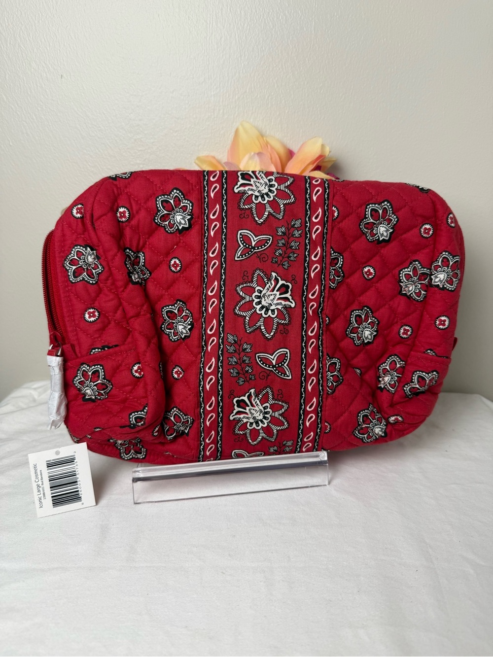 NWT Vera Bradley Red Bandana Iconic Large Cosmetic Bag RETIRED RARE